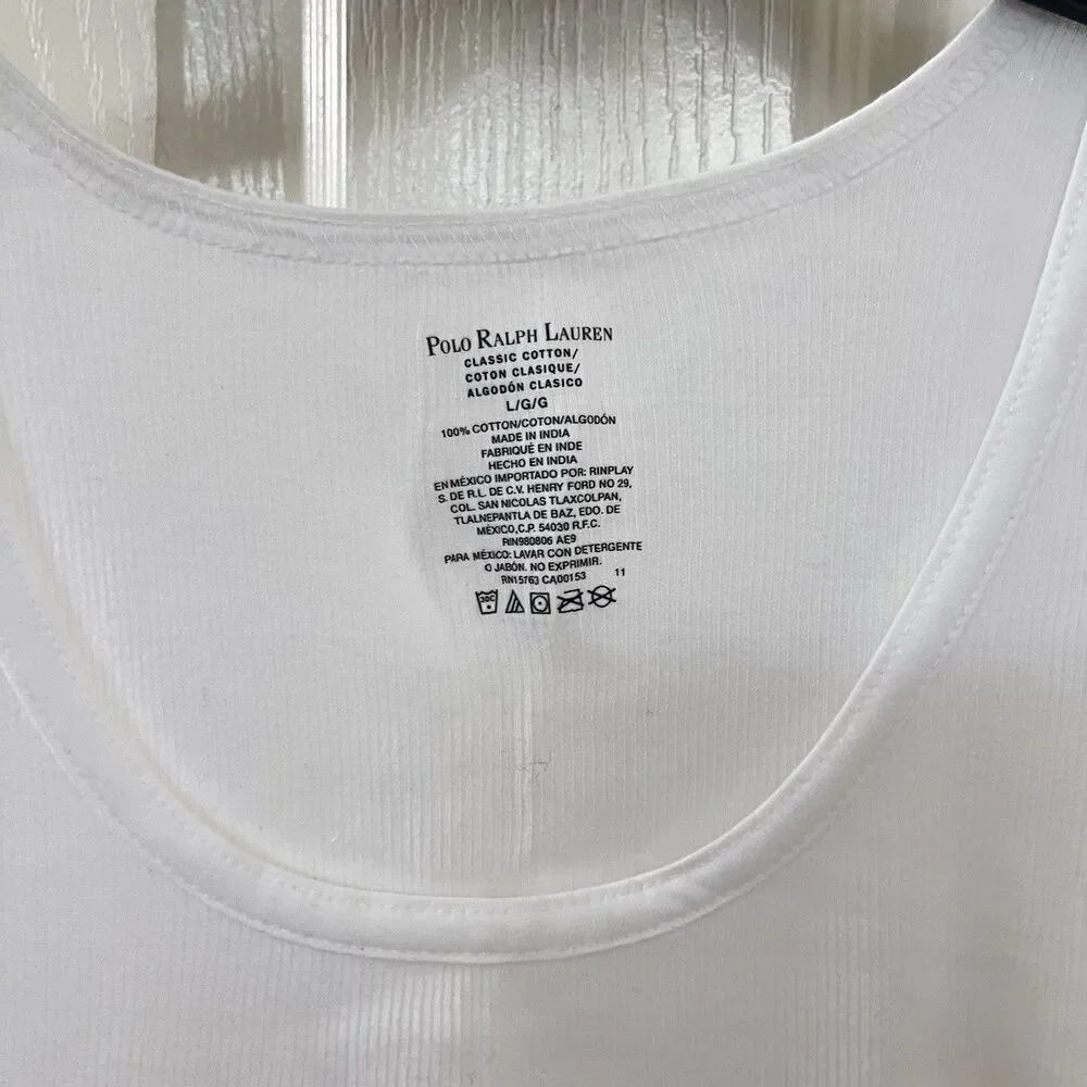 Polo Ralph Lauren Classic Fit Cotton Tank Tops Undershirts Lot of 2 Men's Size L